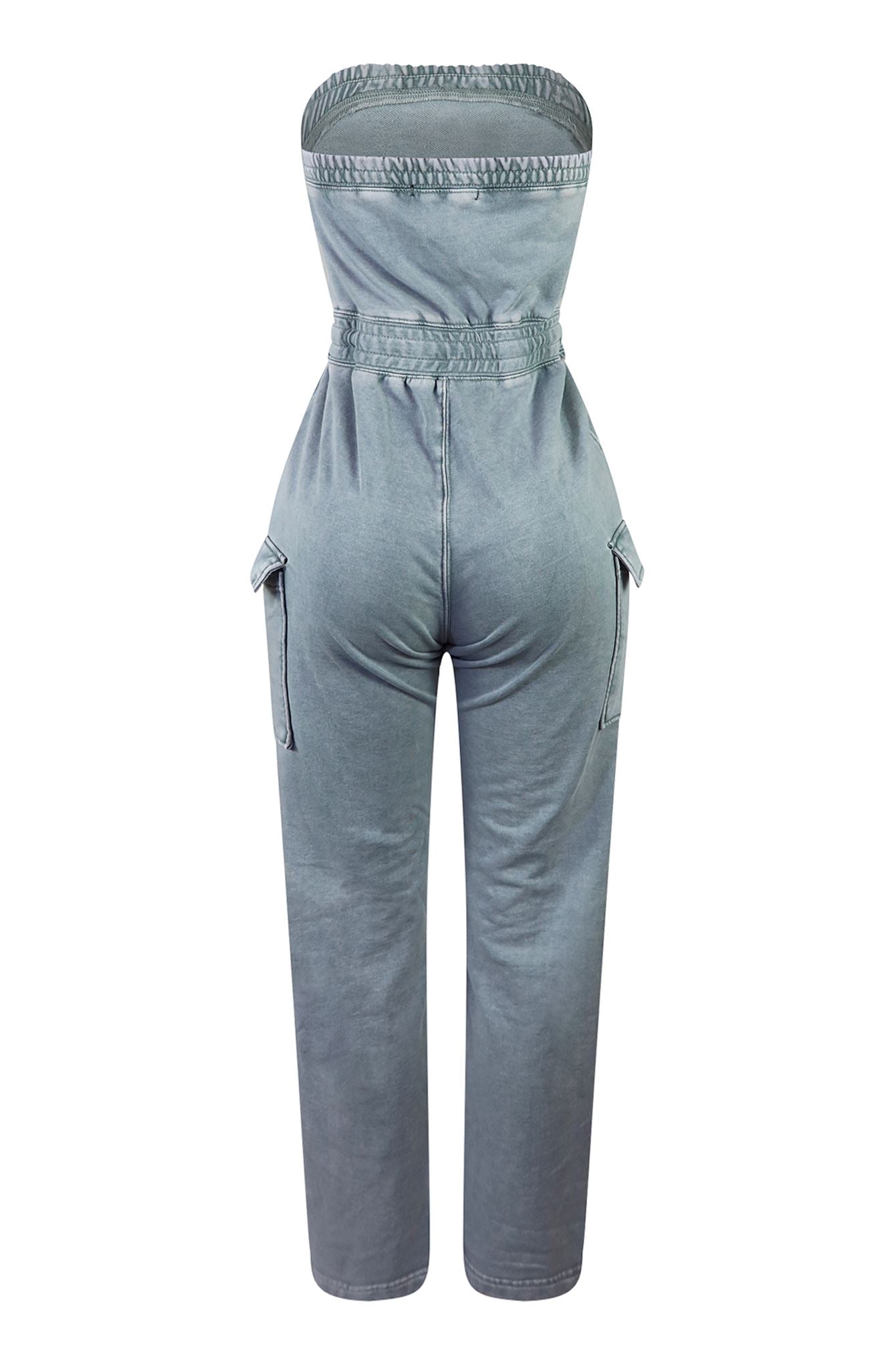 Good Vibes Mineral Washed Strapless Jumpsuit