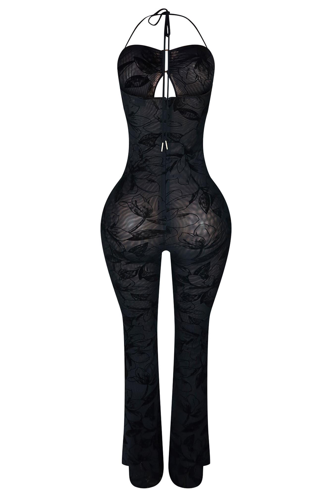 Moving Different Mesh Print Jumpsuit