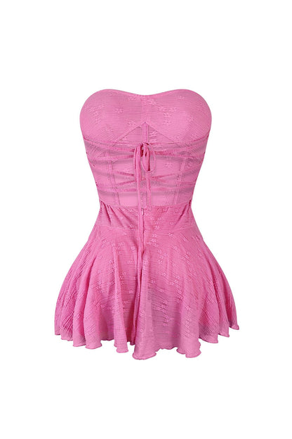 Denial Strapless Ballerina Flare Mini Dress