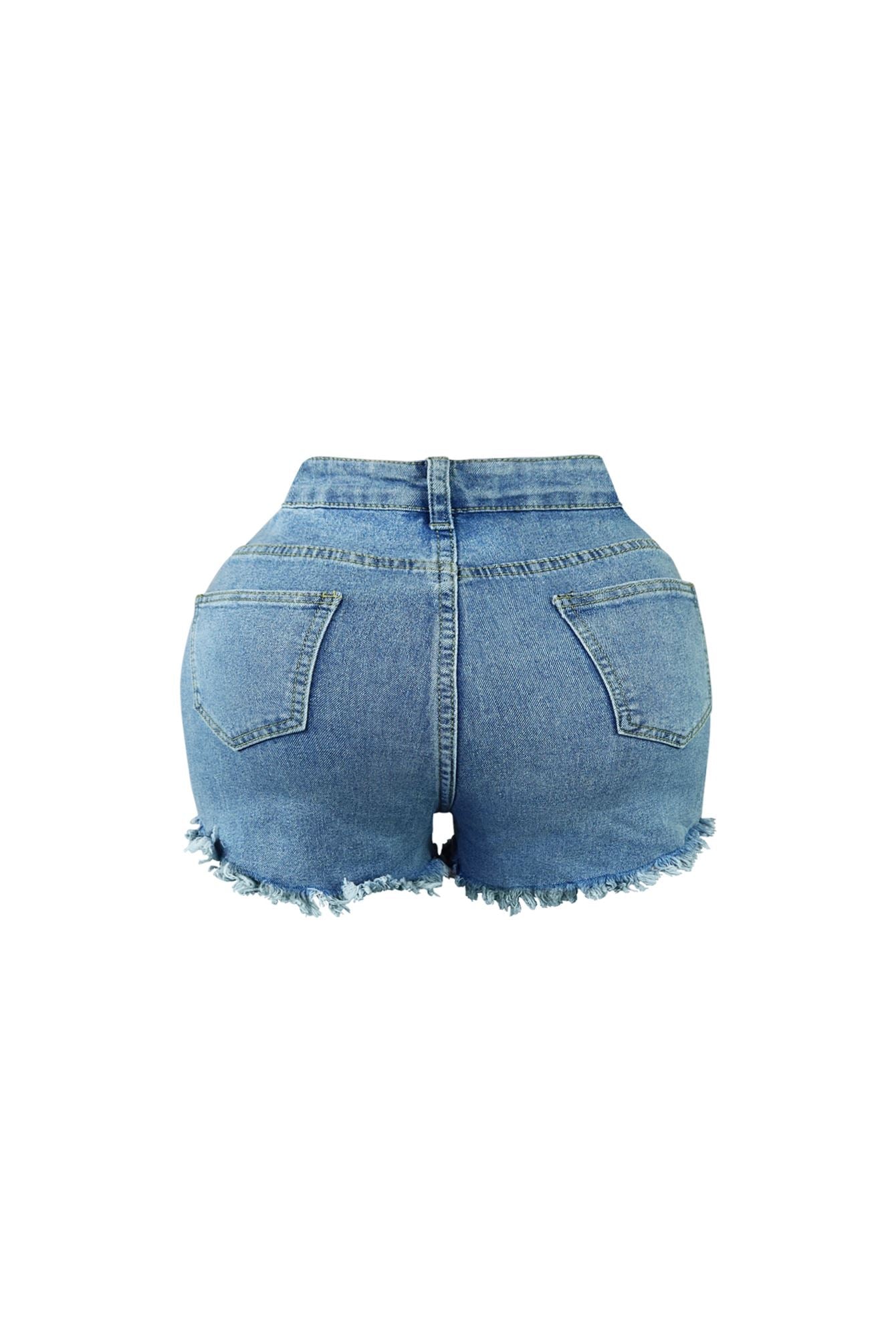 Mona Pearl & Chain Denim Shorts