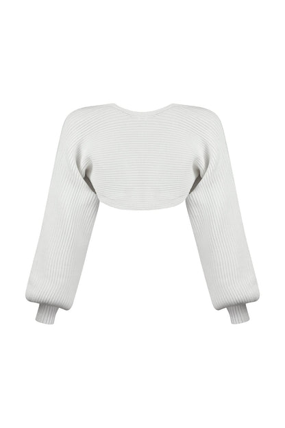 Matilda Ribbed Knit Bolero Cardigan