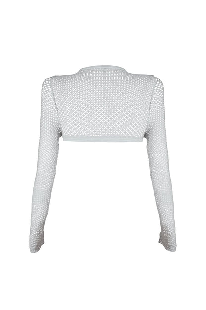 Fall Harder Fishnet Shrug Top