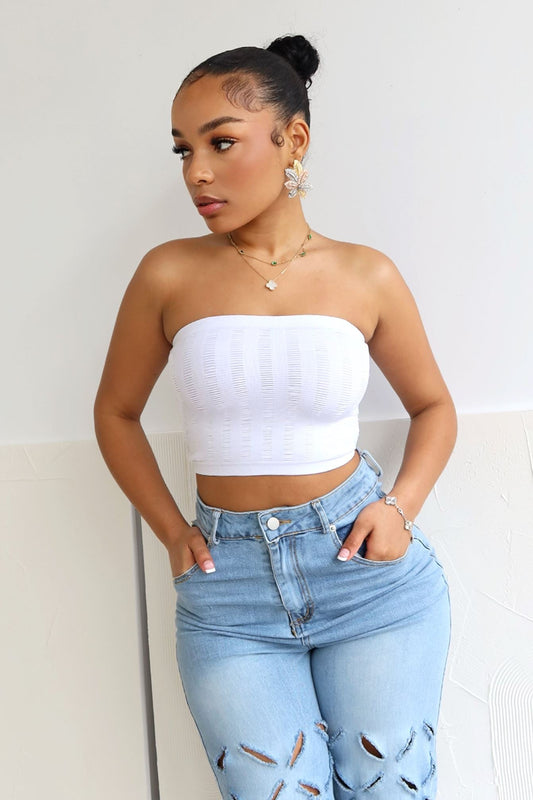 Melrose Ruched Tube Crop Top