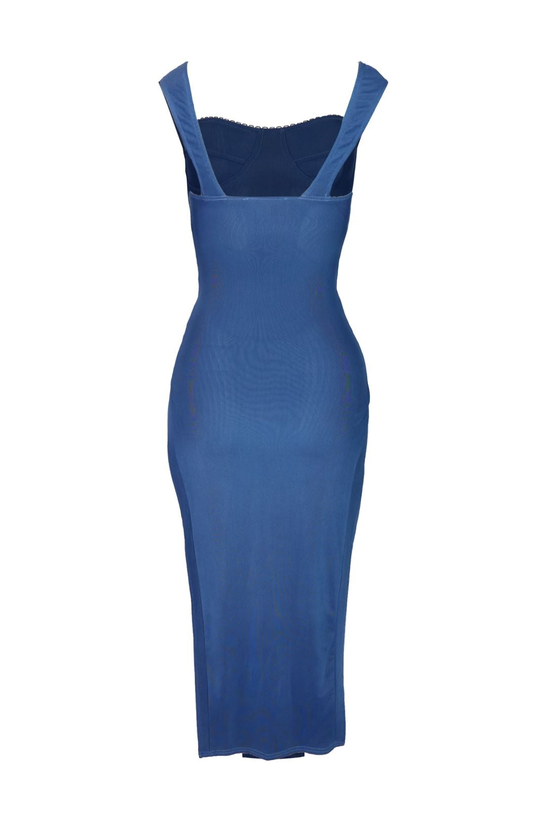 Mon Ceri Bustier Slit Dress - Dark Blue - EDGEbyKS