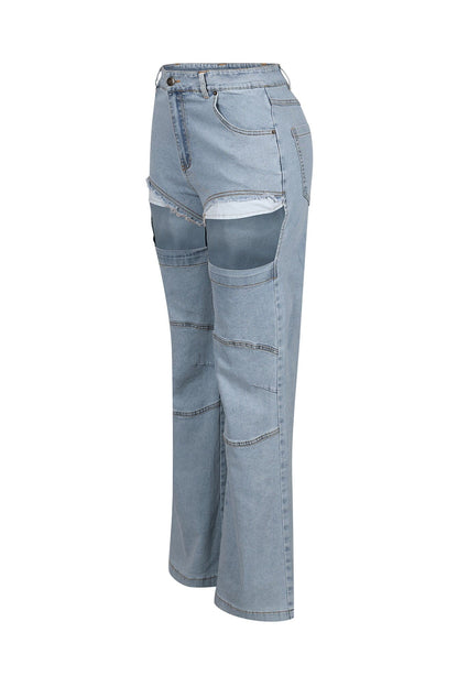 Wear The Attitude Cutout Baggy Jeans
