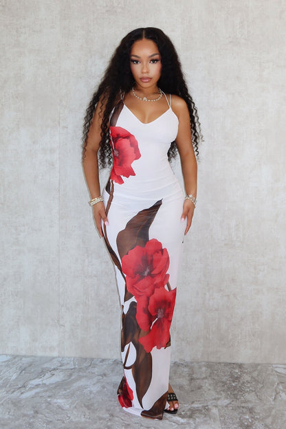 From Now On Mesh Print Maxi Dress