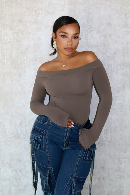 Katie Off Shoulder Long Sleeve Bodysuit