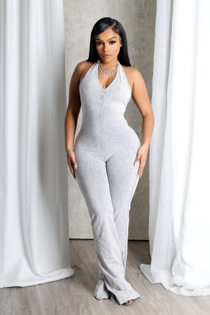 Nariko Halter Mineral Washed Jumpsuit