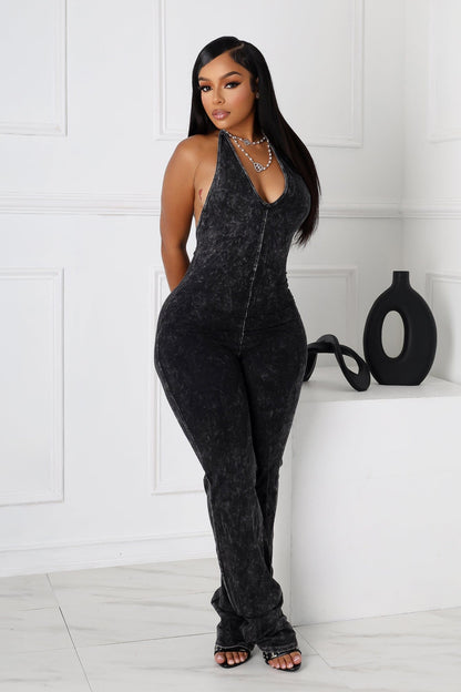 Nariko Halter Mineral Washed Jumpsuit