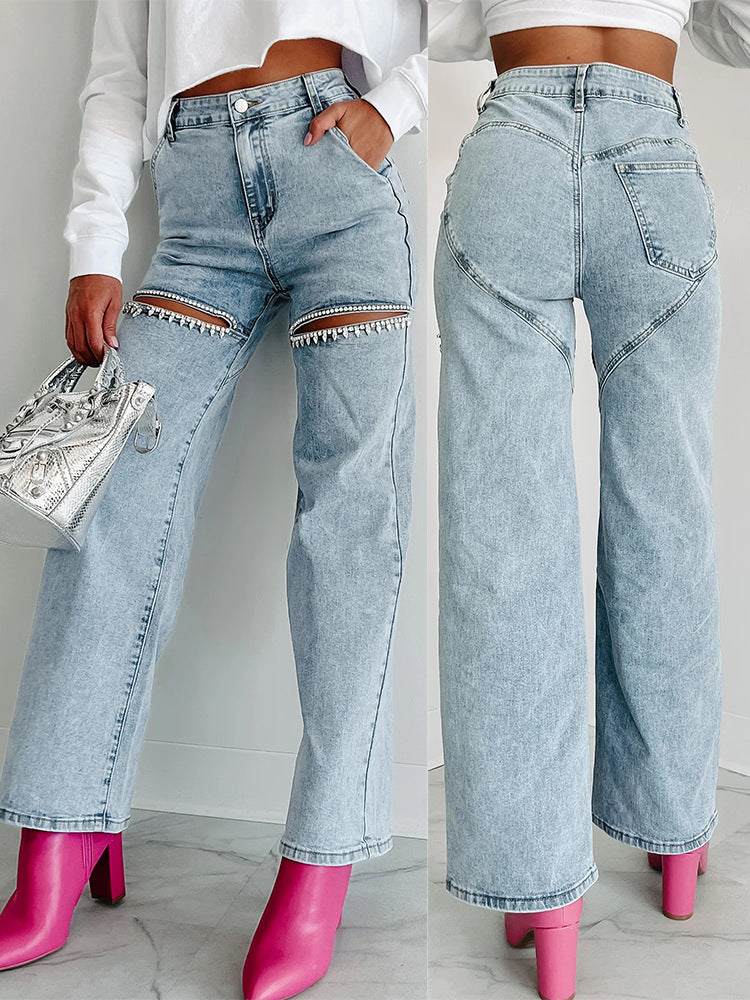 Crystal Slit Jeans