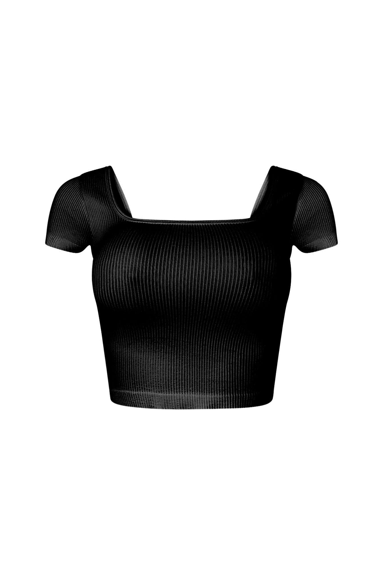 Camille Ribbed Short Sleeve Crop Top