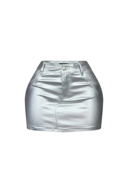 Loxley Metal Foiled Mini Skirt