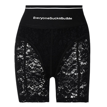 Graphic Lace High Rise Shorts/Trousers