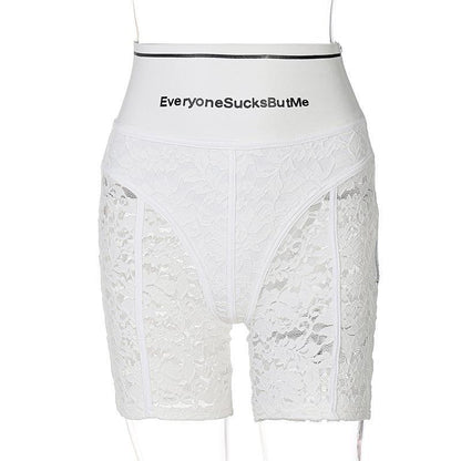 Graphic Lace High Rise Shorts/Trousers