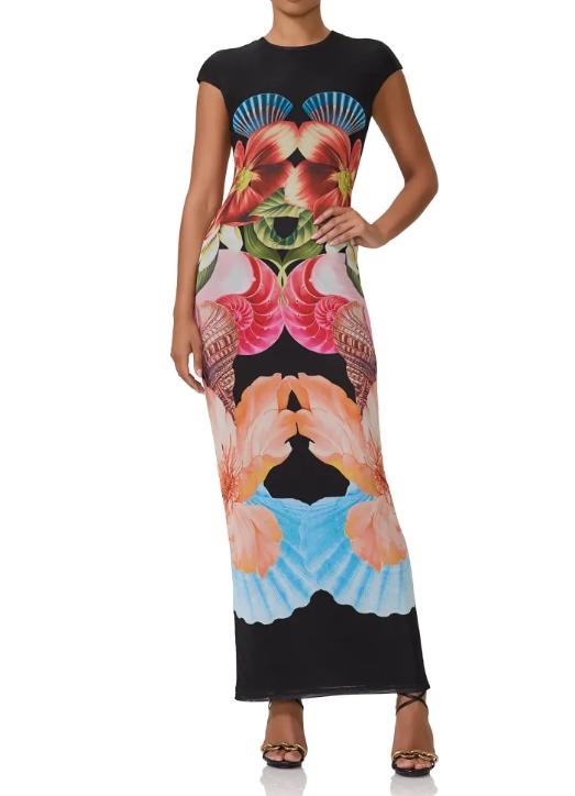 Shell Printed Maxi Dress