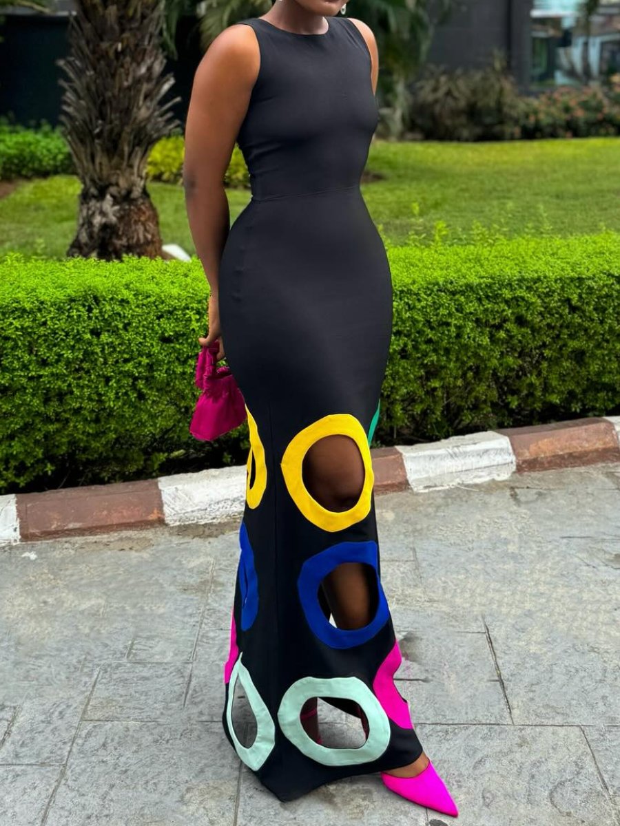 The Chic Rainbow Sleeveless Dress