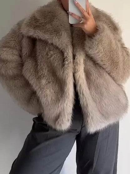 Eco Fur Bomber Jacket Coat