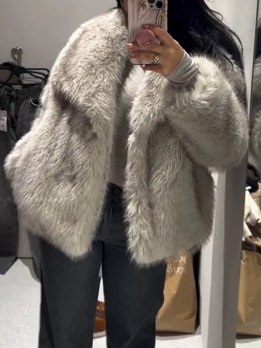 Eco Fur Bomber Jacket Coat