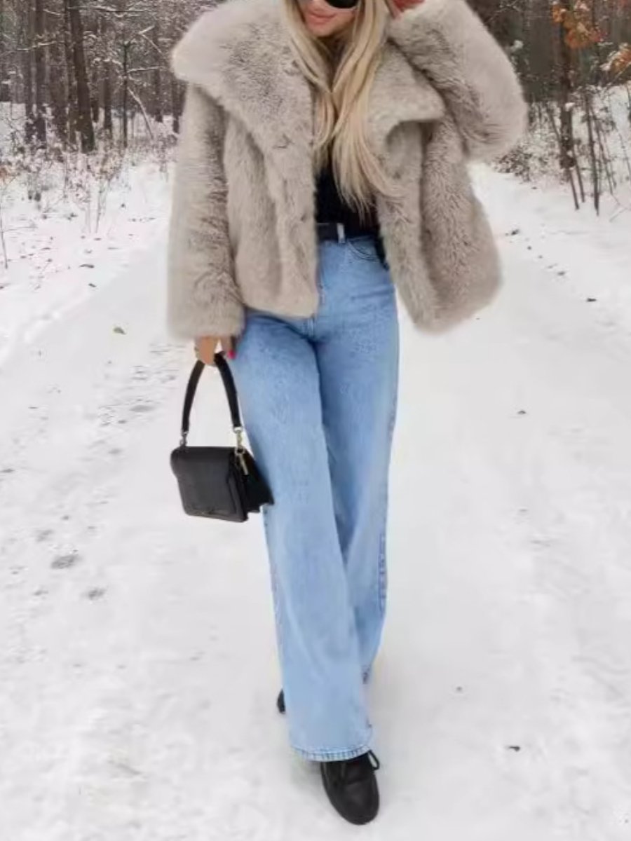 Eco Fur Bomber Jacket Coat