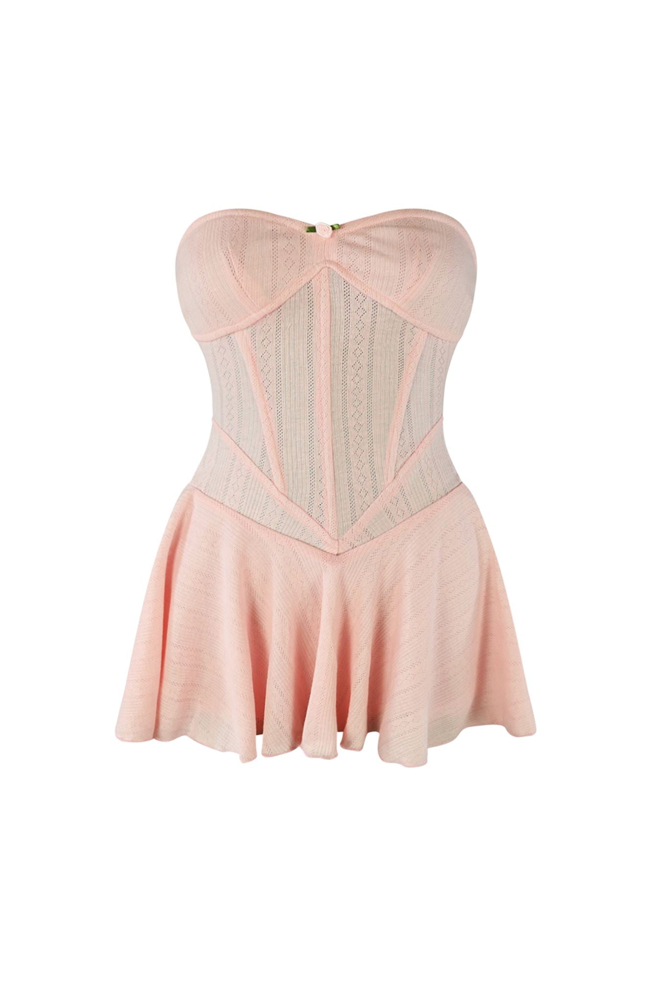 Balletcore Flare Tube Corset Mini Dress Dress EDGE Small Pink