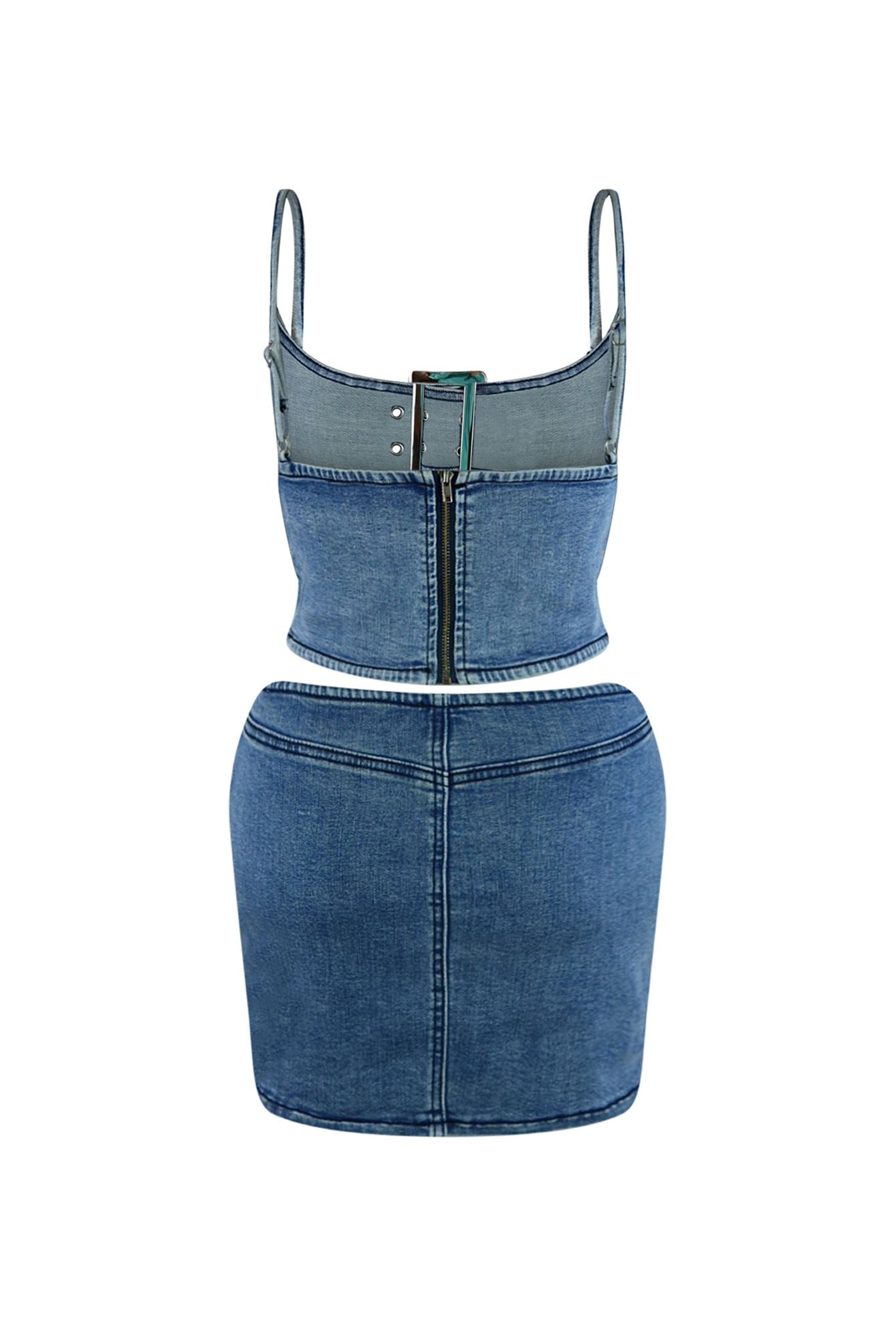 Take It Slow Denim Top & Skirt SET matching sets EDGE