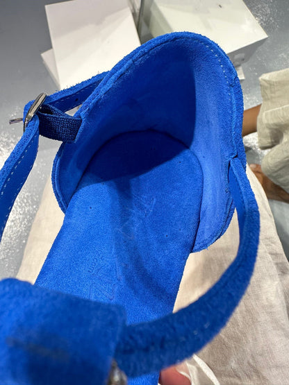 Sapphire Blue Suede Sandals