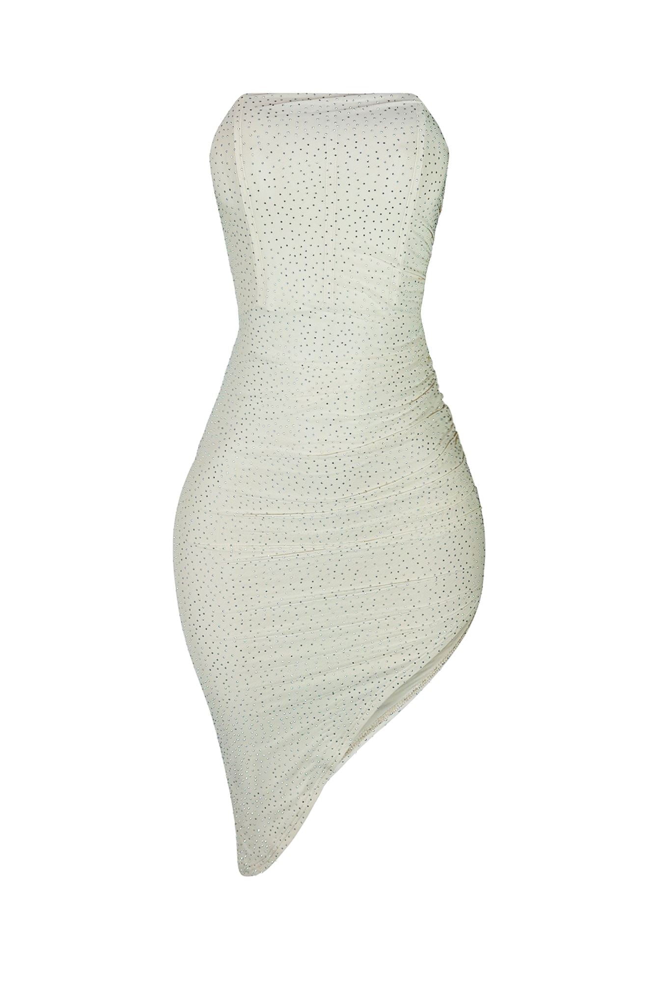 Definitely You Stone Mesh Asymmetrical Dress