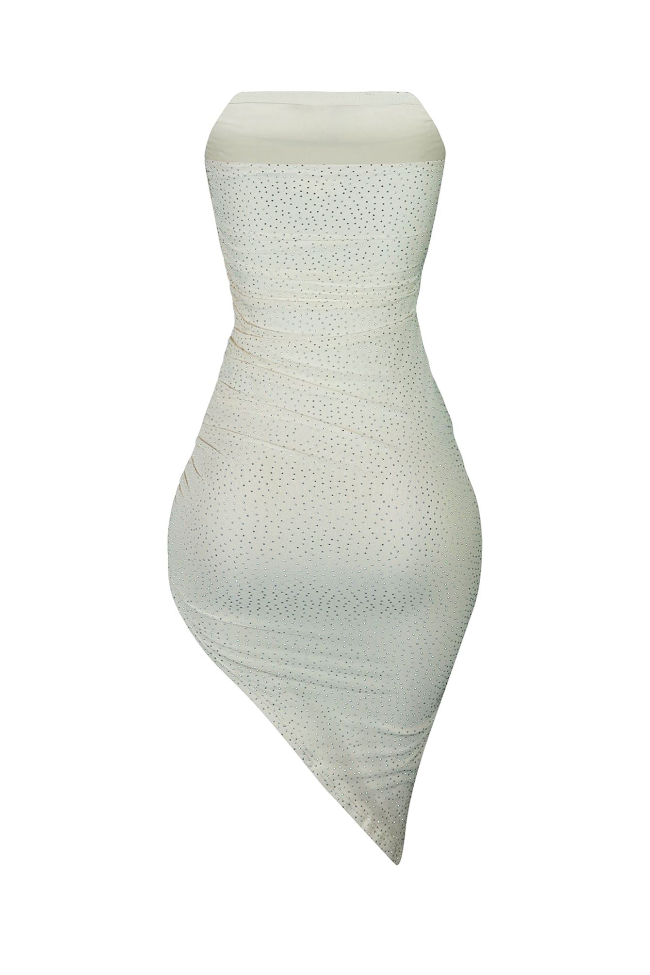 Definitely You Stone Mesh Asymmetrical Dress