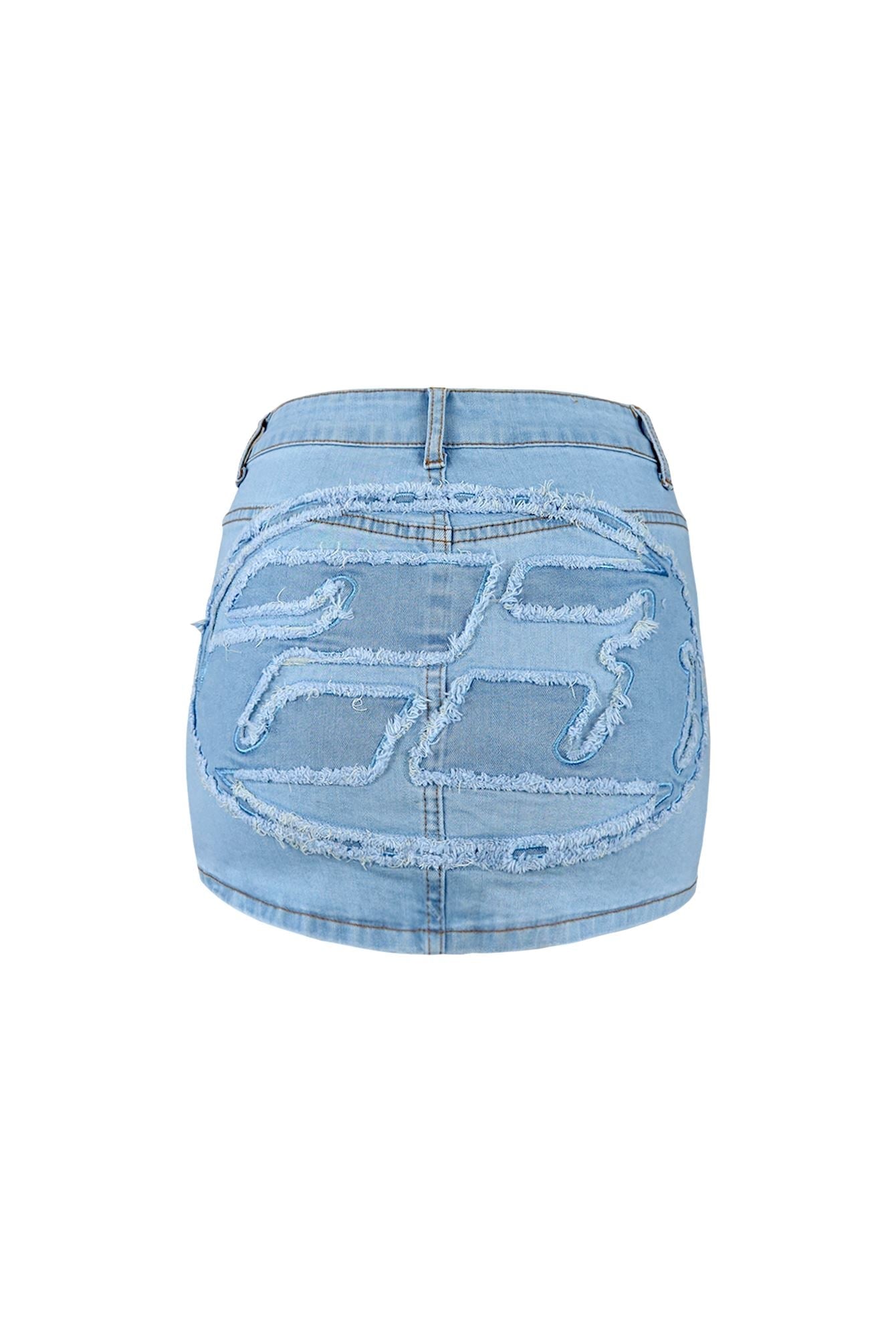 Next Level Light Denim Mini Skirt SKIRT EDGE Small Light Denim 