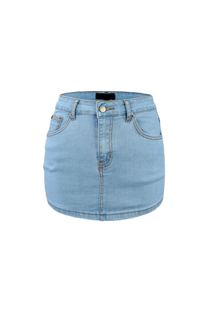 Next Level Light Denim Mini Skirt SKIRT EDGE 