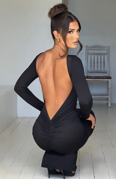 Rameesha Maxi Dress - Brown & Black
